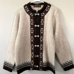 Nordstrikk Virgin Wool Sweater VINTAGE Cardigan Tribal NORWAY